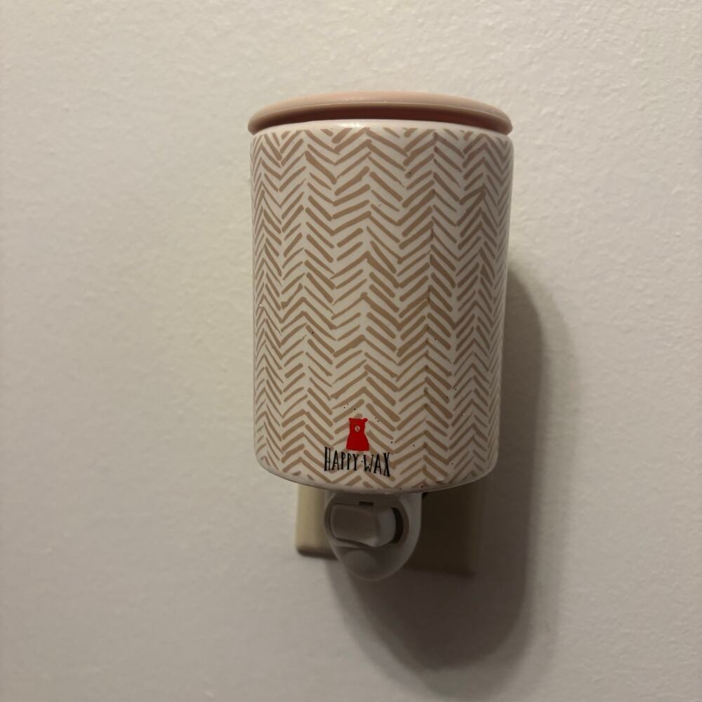 Happy Wax Mini Outlet Scented Wax Melt Warmer Cream Herringbone